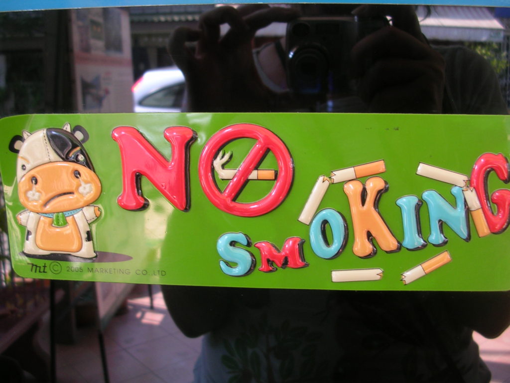 Cows are not allowed to smoke in Thailand... Don't be a SAD COW...